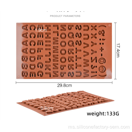 silikon huruf acuan coklat